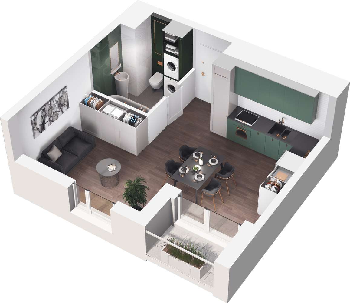 Kolejova 1 | mieszkanie 1-pok. | A.02.17 - Pełny obrazek: 4/9