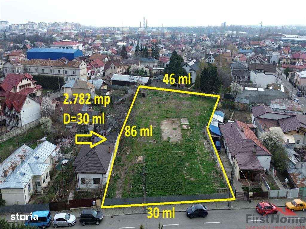 Teren Focsani-CENTRU, 2.782 mp, D=30 ml, comision 0% - Imagine principală: 1/8