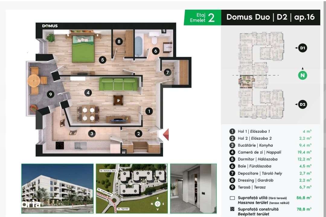 Apartament 2 camere – confort, lumina si eficienta in Sepsi Domus - Imagine principală: 5/9