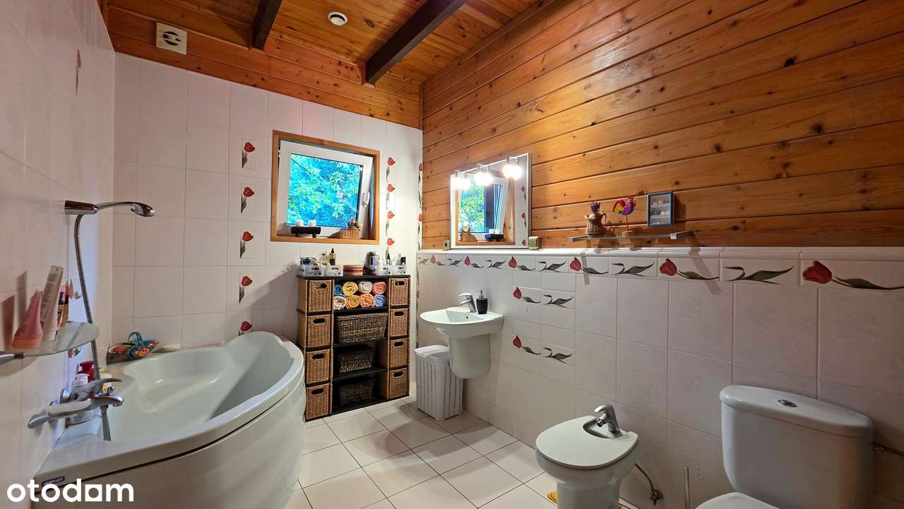 Drewniany dom, Krajobrazowy Park Wzniesień Łódzkich, Ługi-7