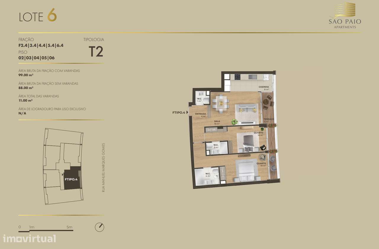 Apartamento T2 com Vista Rio – 3.º Piso | Nascente-13