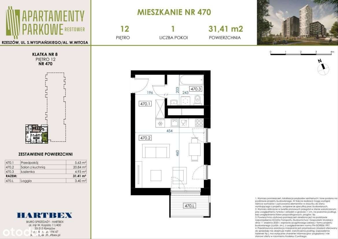 Apartamenty Parkowe | mieszkanie 1-pok. | 470 - Pełny obrazek: 2/7