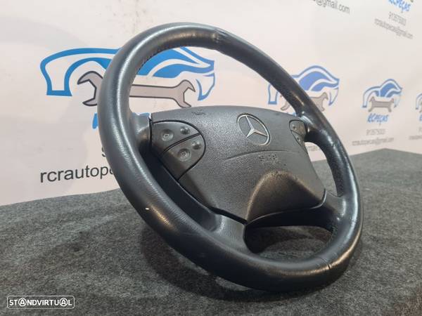 VOLANTE GUIADOR COMPLETO MERCEDES BENZ CLASS C W203 A2034600903 2034600903 PELE AIRBAG COMANDOS MULTIFUNÇÕES CONTROLO - 3