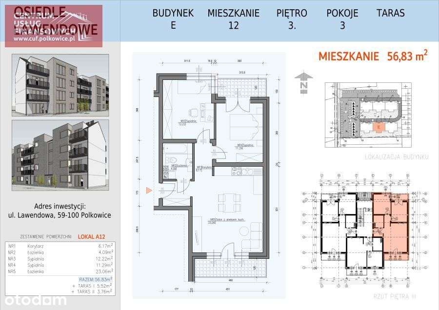 Nowe budownictwo-III p. 56,83 m2-3 pok. Lawendowa, - Pełny obrazek: 4/14