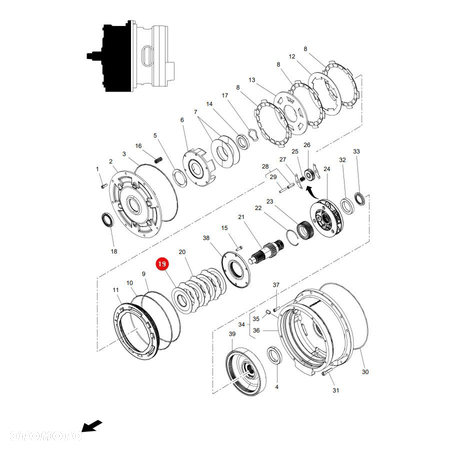 Tarcza cierna przekładni Massey Ferguson 3616745M2 Oryginał - 3