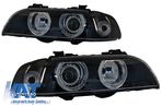 Faruri Angel Eyes BMW Seria 5 E39 Sedan Touring (1996-2003) Negre - 1