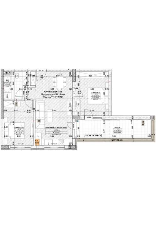 Apartament cu 3 camere, terasa 15mp, parcare , zona centrala - Imagine principală: 2/3