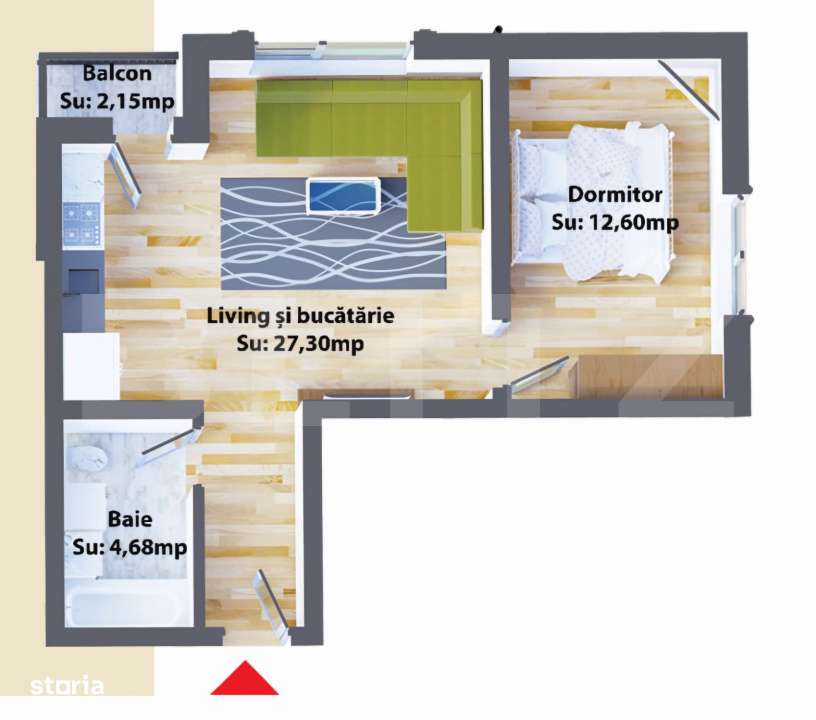 Apartamente de 2 camere, 44.58 mp, modern, zona Ipotesti - Imagine principală: 1/1