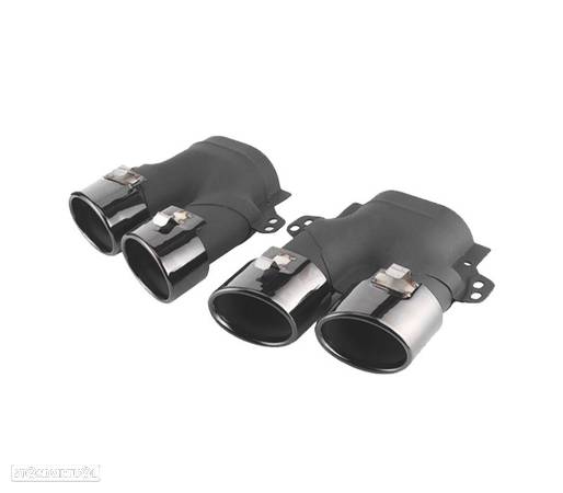 PONTEIRAS DE ESCAPE PARA MERCEDES W205 C205 14- LOOK C43 PRETAS BRILHANTES - 8