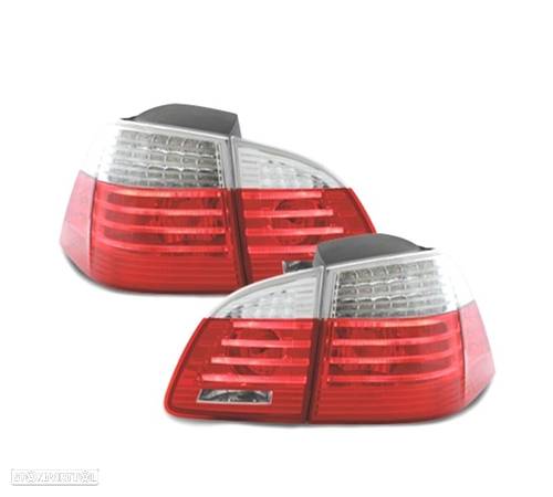 FAROLINS TRASEIROS LED PARA BMW E61 TOURING 03-07 VERMELHO BRANCO - 1