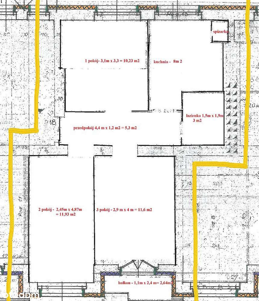 Cieszyn Centrum - mieszkanie 50 m2, 3 pokoje-13