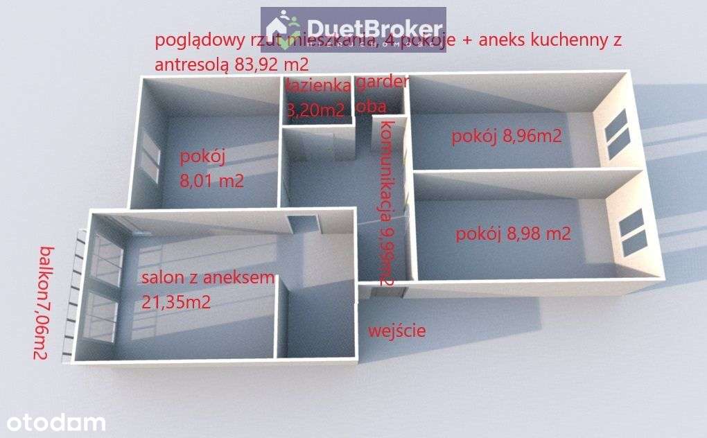 Wyjątkowe 4 Pokojowe Mieszkanie+ Antresola!Balkon!-19