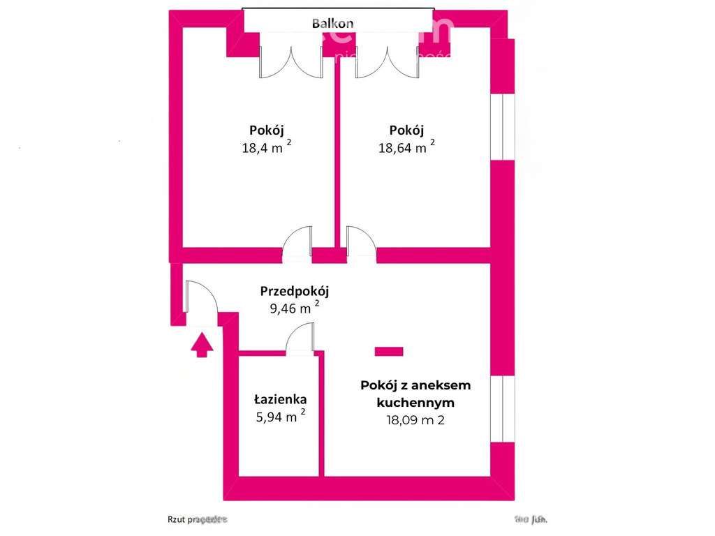 Dwustronne 3 pokoje w sercu Nowej Huty - Pełny obrazek: 4/12