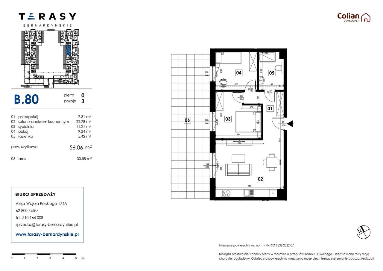 3-pokojowe mieszkanie 56m2 + taras Bez Pośredników - Pełny obrazek: 2/9