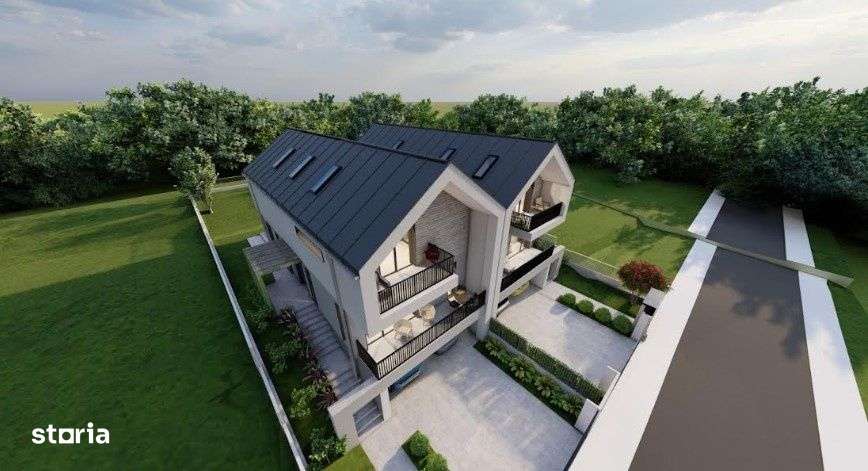 Teren autorizat pt. casa cuplata, 722 mp, front  20 ml, Campenesti-6