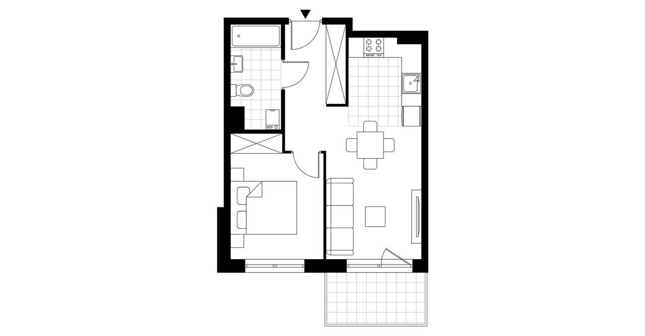 2-pokojowe mieszkanie 38m2 + balkon - Pełny obrazek: 4/7
