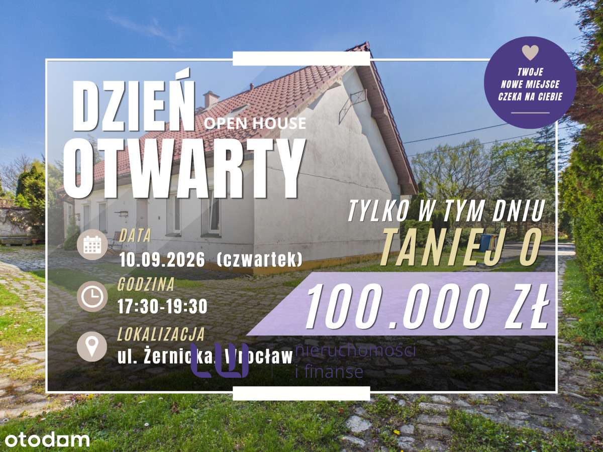 Dom, 6 pok. – duża działka,możliwość rozbudowy,użytkowy strych