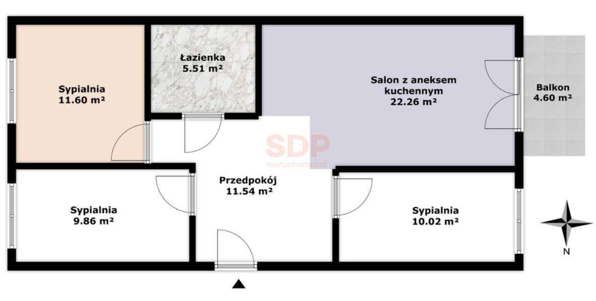 Oddane do użytku 4 pokoje w przyjaznej okolicy z balkonem - Pełny obrazek: 2/9