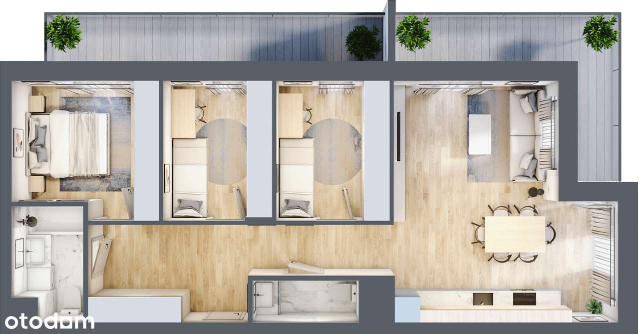 Obok parku | Samowystarczalne osiedle -4 pokój - Pełny obrazek: 2/8