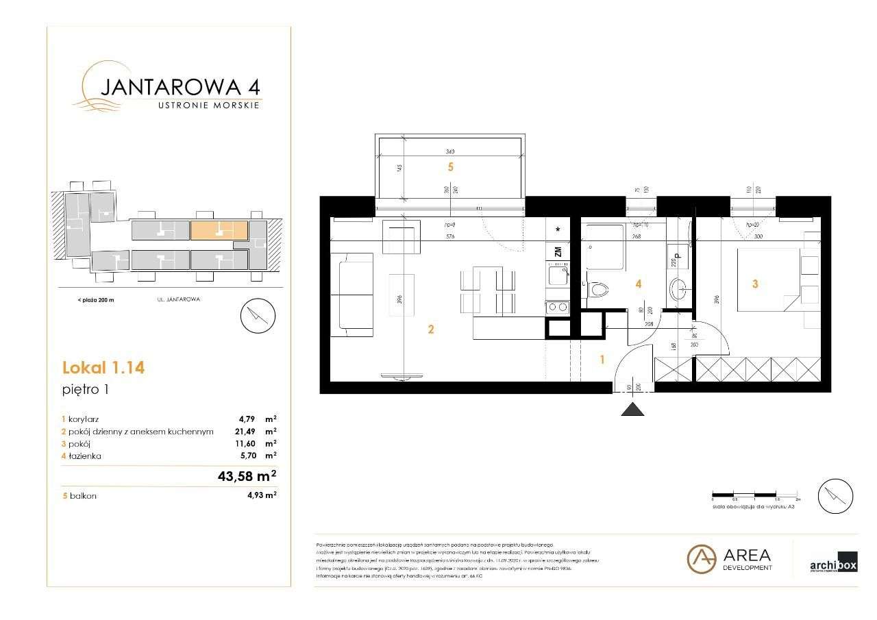Nowe - Ustronie Morskie, Jantarowa 4 | 2 pokoje - Pełny obrazek: 2/7