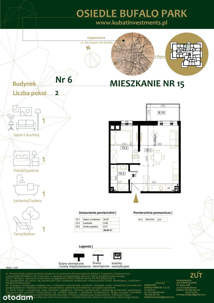 2-pokojowe mieszkanie 39m2 + balkon Bez Prowizji - Pełny obrazek: 2/7