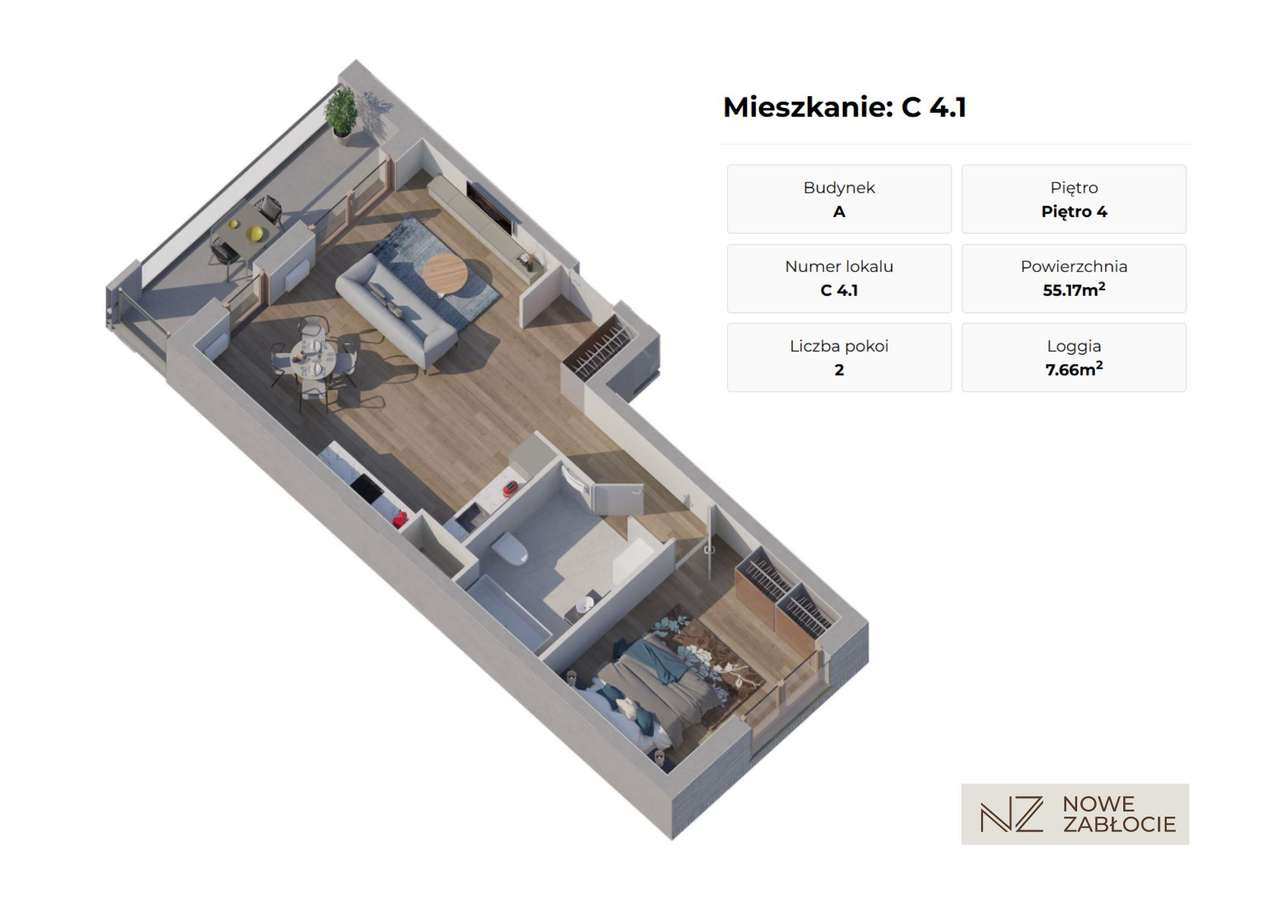 NOWE ZABŁOCIE / Komfortowy układ, bardzo obszerna loggia / 0% prowizji-11
