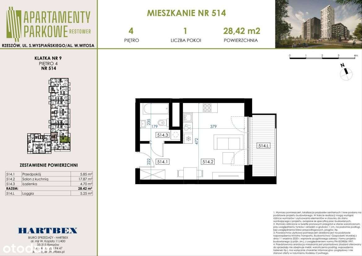 Apartamenty Parkowe | mieszkanie 1-pok. | 514 - Pełny obrazek: 2/7