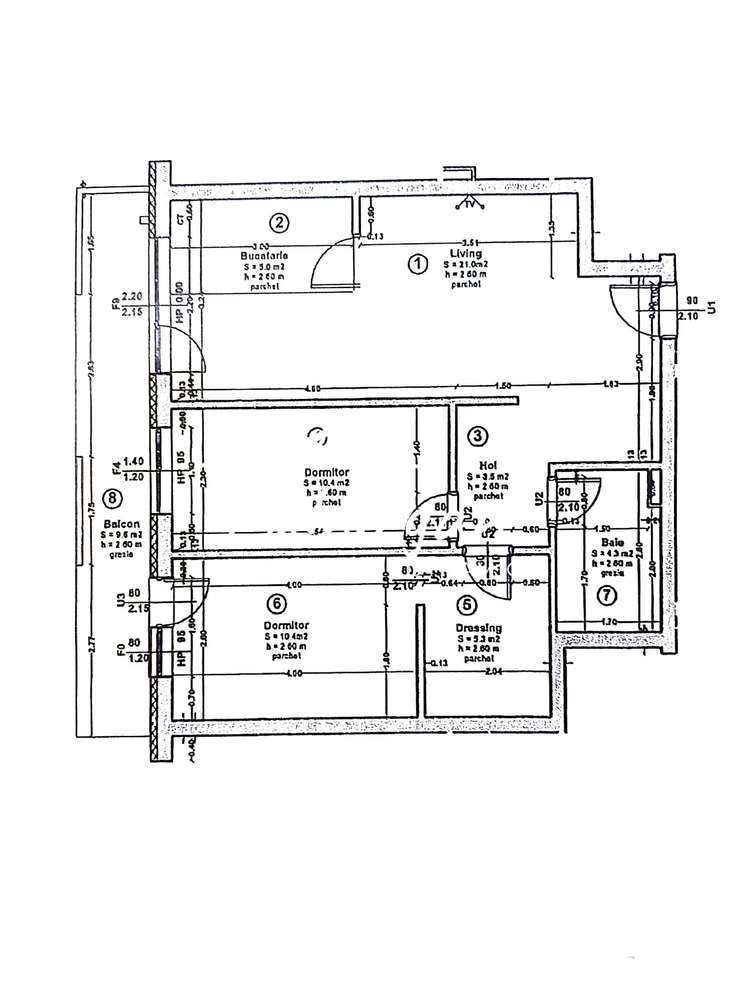 Ap cu 3 camere, 60mp utili, mobilat, etaj 2/8, bloc cu lfit, parcare - Imagine principală: 5/11