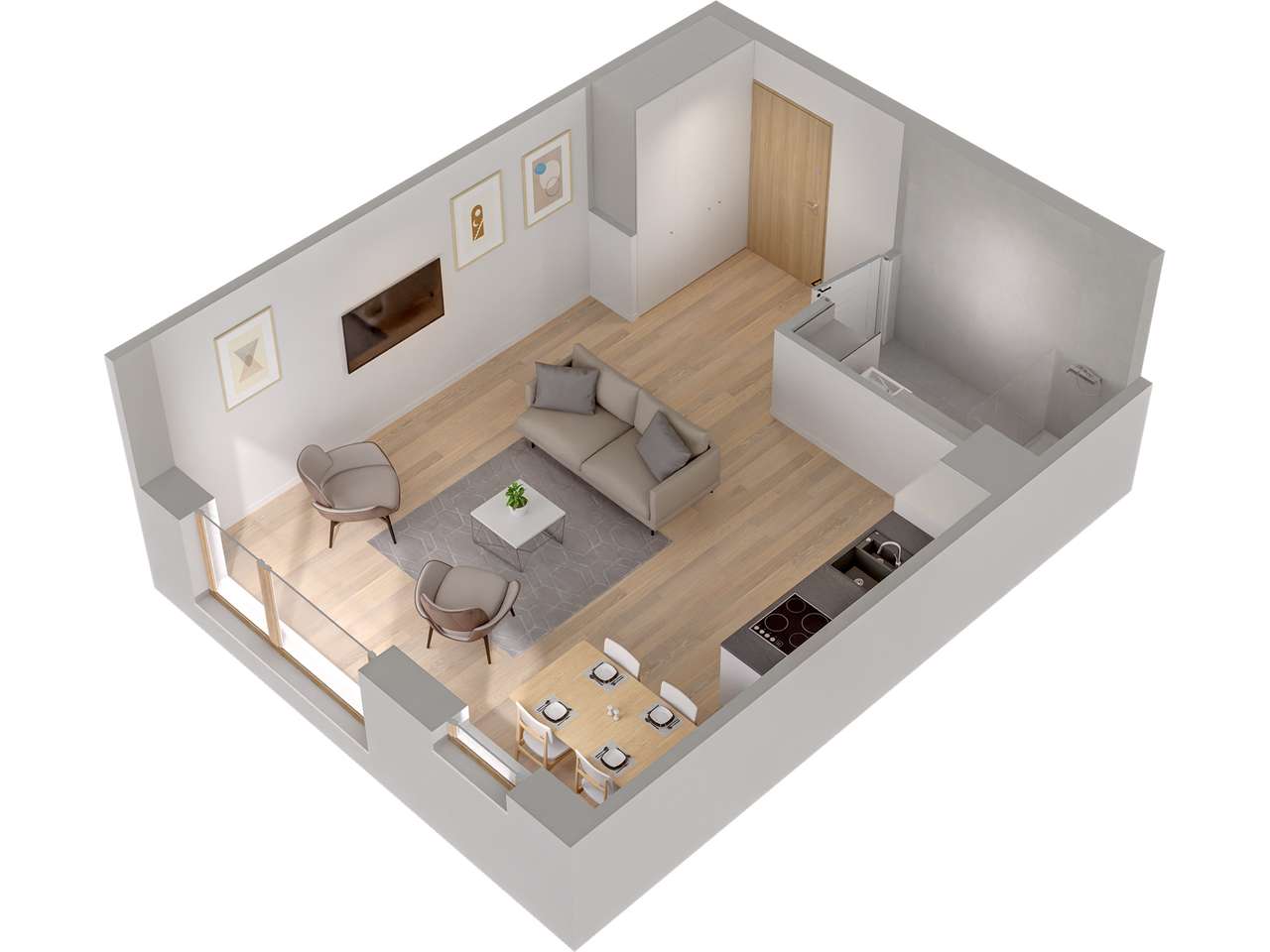 1-pokojowe mieszkanie 35,74 m2 - Pełny obrazek: 5/8