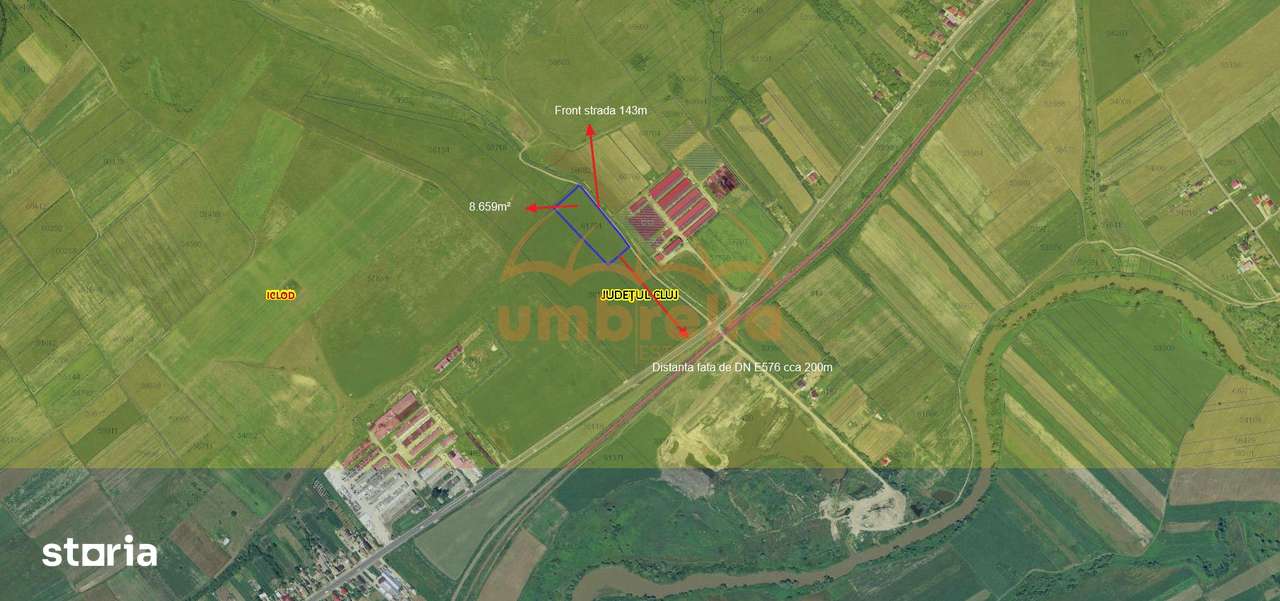 Teren de vanzare in Iclod  8.659m²  DN1 - Imagine principală: 1/4