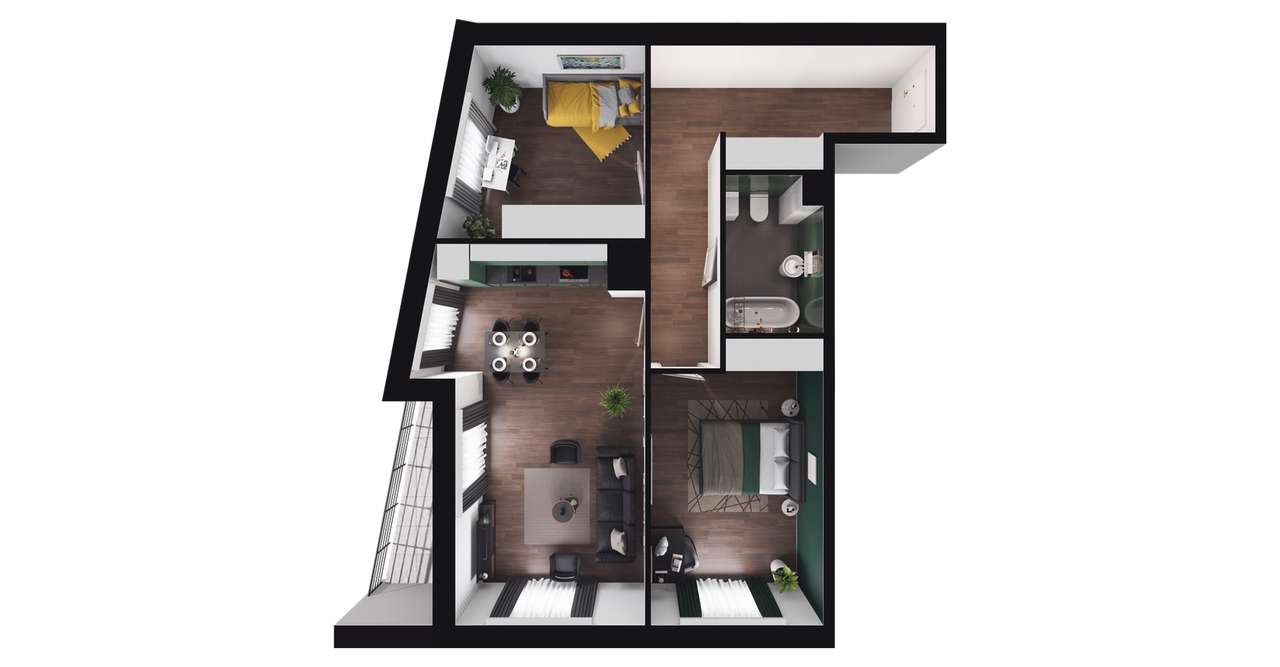 3-pokojowe mieszkanie 64m2 + loggia Bez Prowizji - Pełny obrazek: 2/8