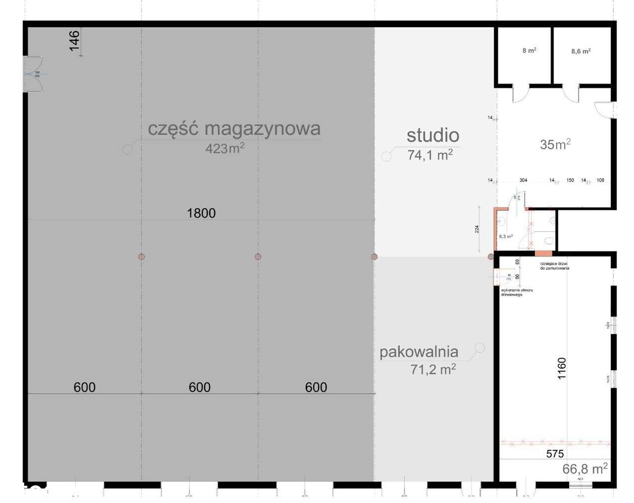 Magazyn z biurem i parkingiem brama z poziomu 0 - Pełny obrazek: 4/8