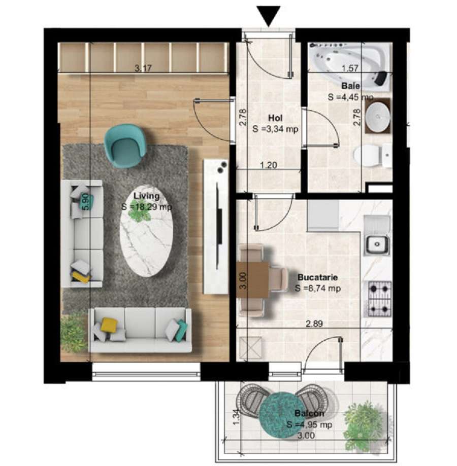 Fix la metrou Berceni - garsoniera la promotie - Imagine principală: 2/11