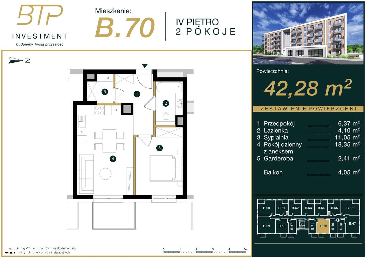 Mieszkanie na sprzedaż, 2 pokoje, 42 m², Płońsk
