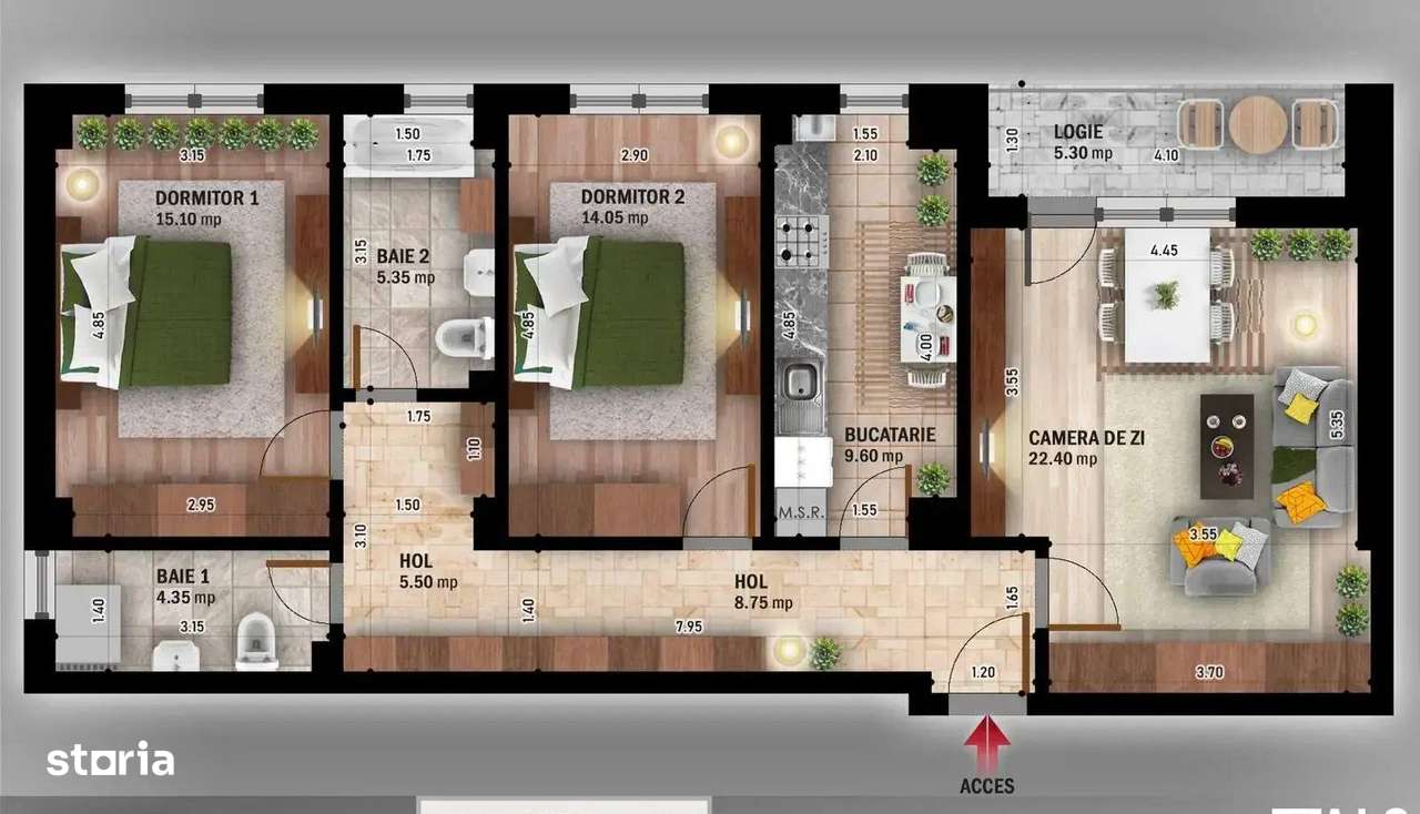 Apartament 3 camere LUX TVA0% M NicolaeTeclu Pallady-7