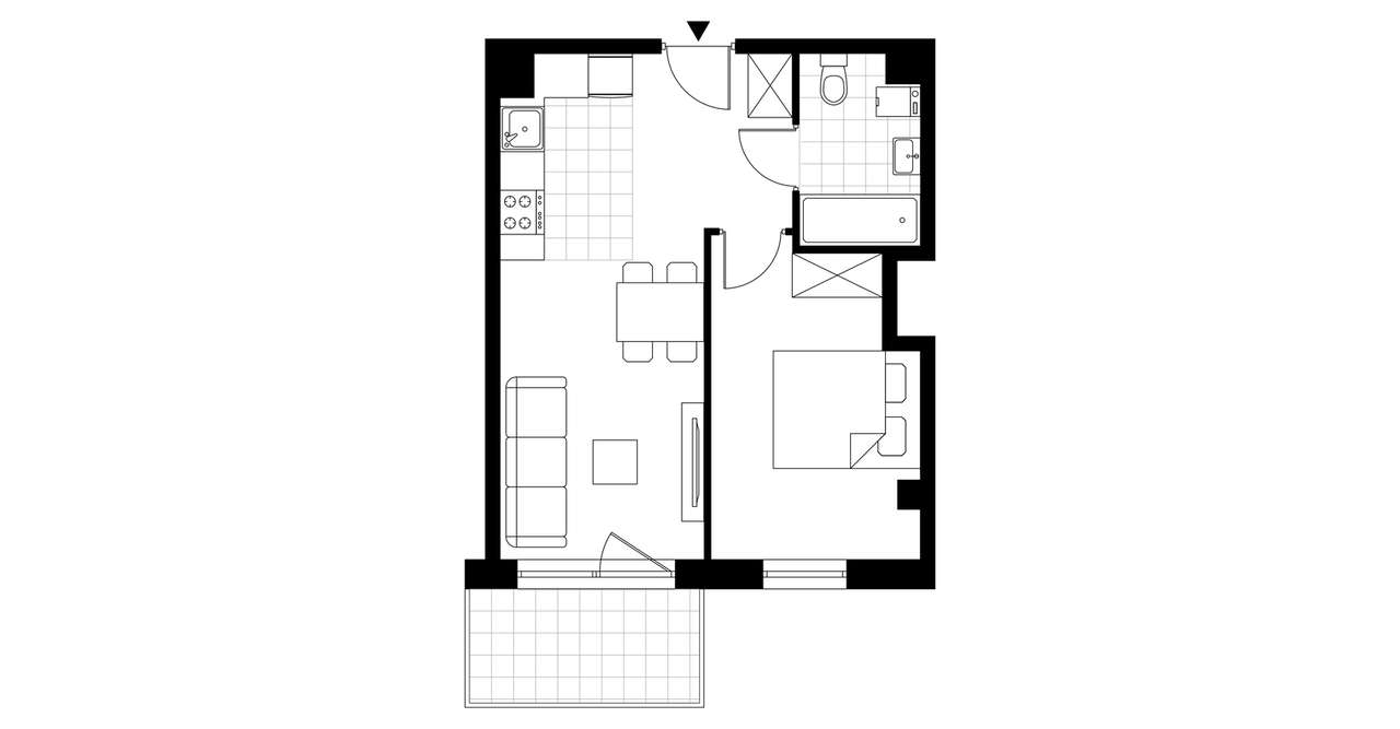 2-pokojowe mieszkanie 36m2 + balkon Bezpośrednio - Pełny obrazek: 3/8