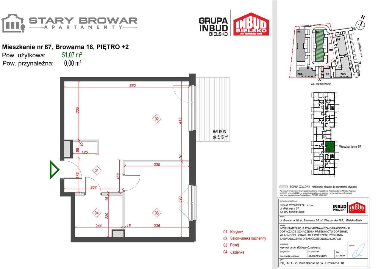 Stary Browar | mieszkanie 2-pok. | C_67 - Pełny obrazek: 2/7