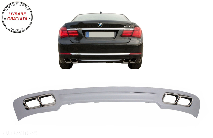 Difuzor Bara Spate si Ornamente Evacuare BMW seria 7 F01 (2008-up) 760 Design- livrare gratuita - 8