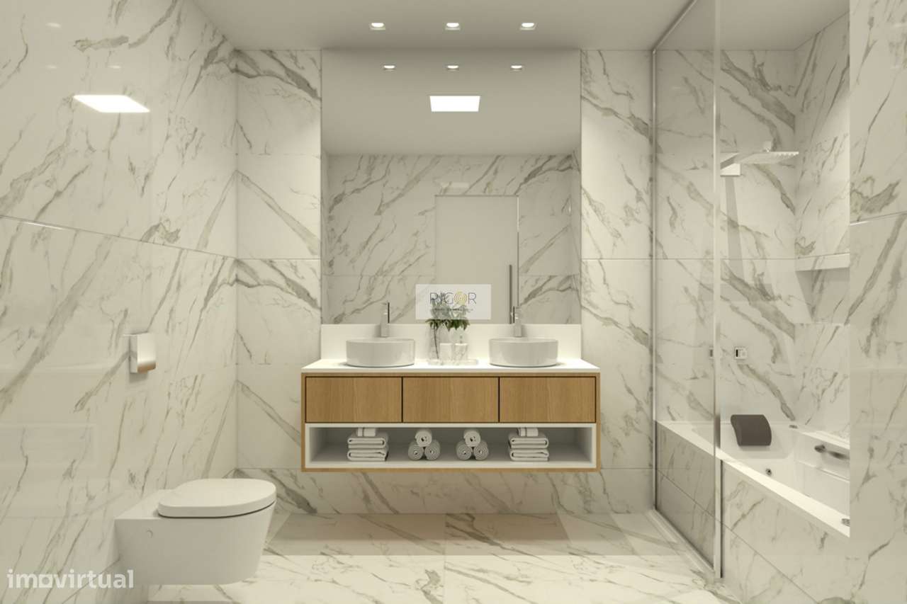 Moradia T3 de 3 frentes e jardim em construção em Águas Santas-9