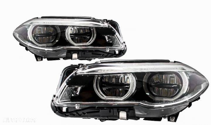 Faruri Full LED Angel Eyes compatibil cu BMW Seria 5 F10 F11 LCI (2014-2017) Tuning BMW Seria 5 G30 - 1