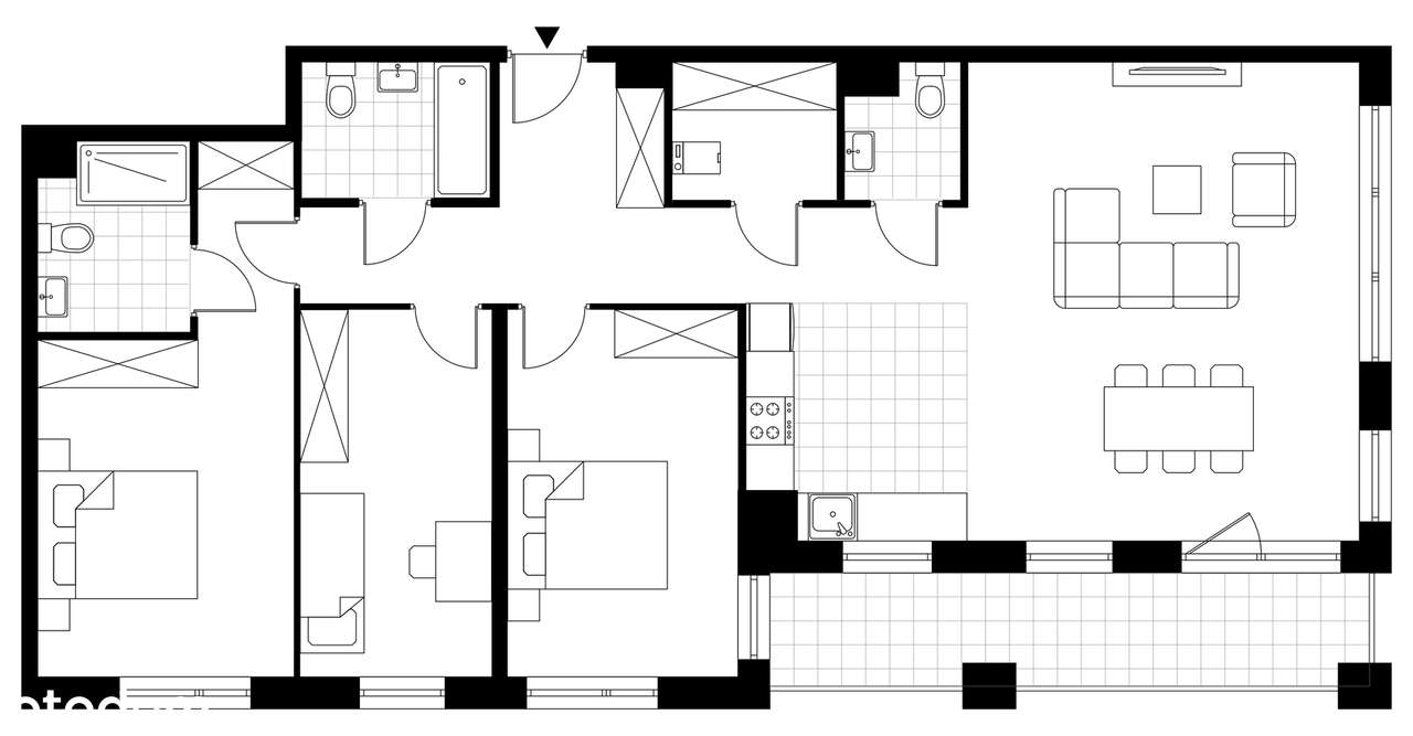 4-pokojowe mieszkanie 106m2 + balkon Bezpośrednio - Pełny obrazek: 3/8