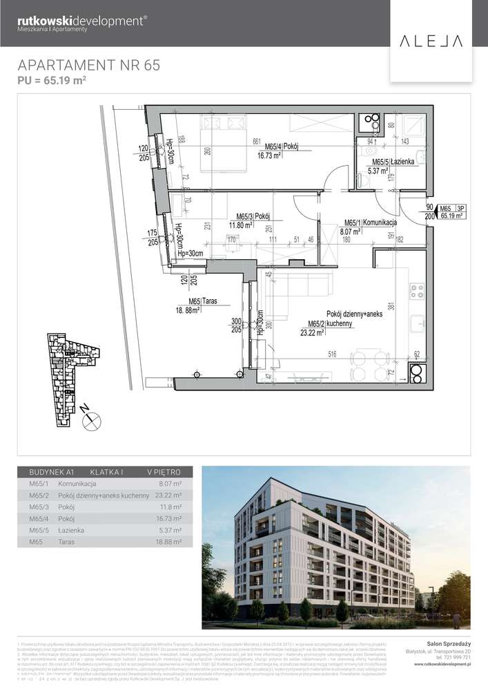 3-pokojowe mieszkanie 65m2 + taras Bezpośrednio - Pełny obrazek: 2/7