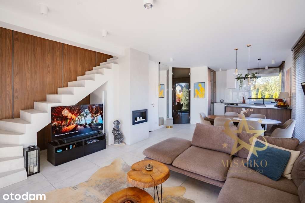 Nowoczesny dom w zabudowie bliźniaczej z basenem-11