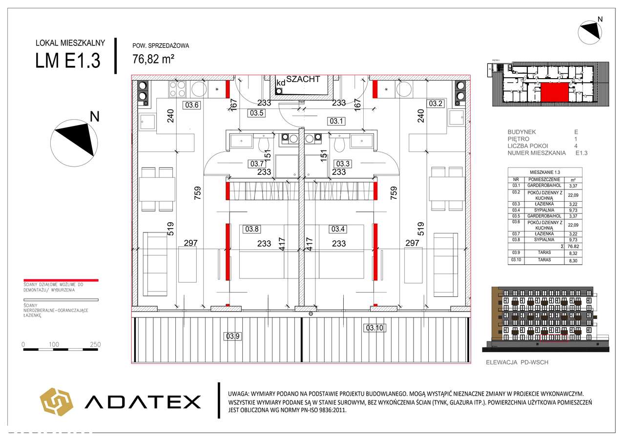 Nowa Dąbrowa | mieszkanie 4-pok. | E_E1.3 - Pełny obrazek: 2/9