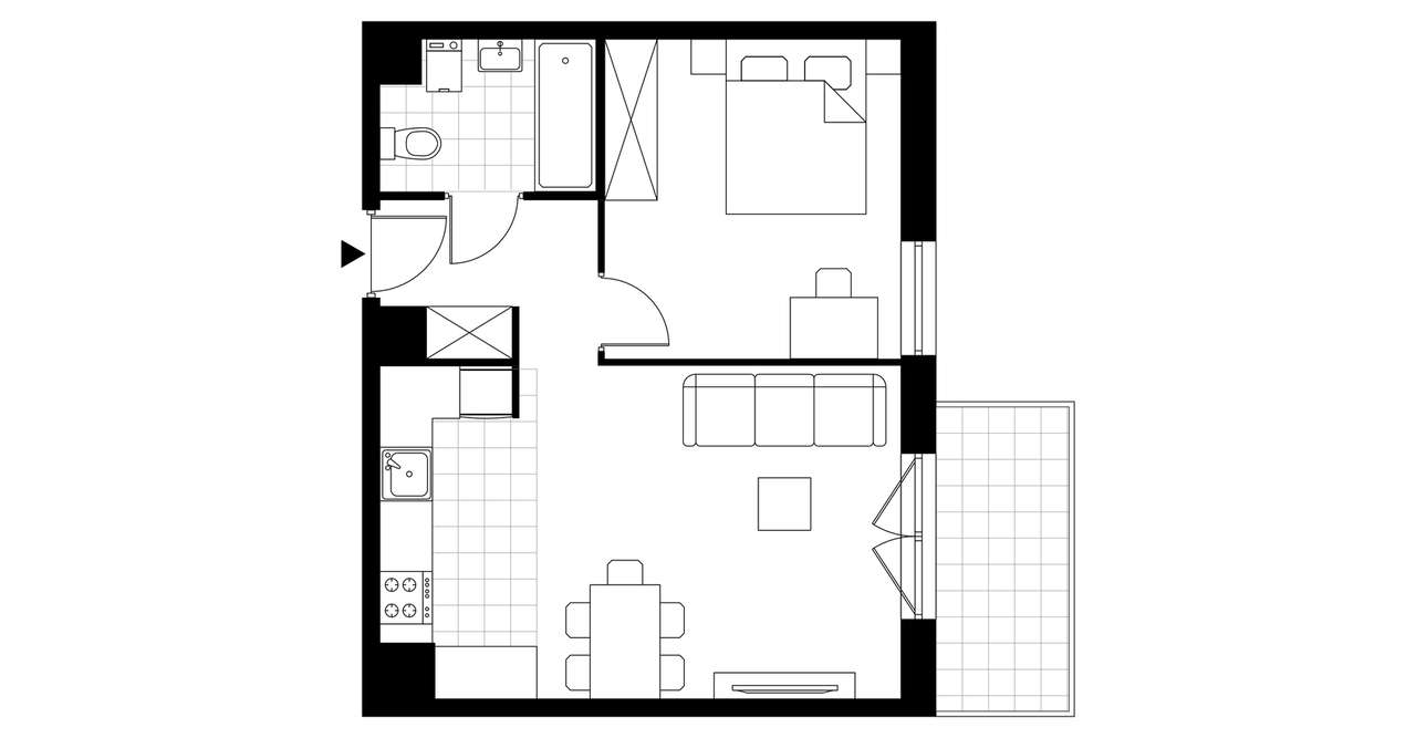 2-pokojowe mieszkanie 43m2 + balkon Bez Prowizji - Pełny obrazek: 2/7