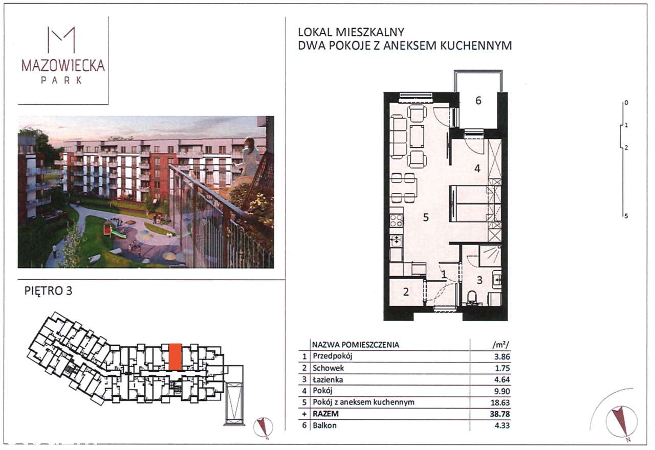Mieszkanie 1 pok. stan deweloperski ul. Śląska - Mazowiecka Park-16