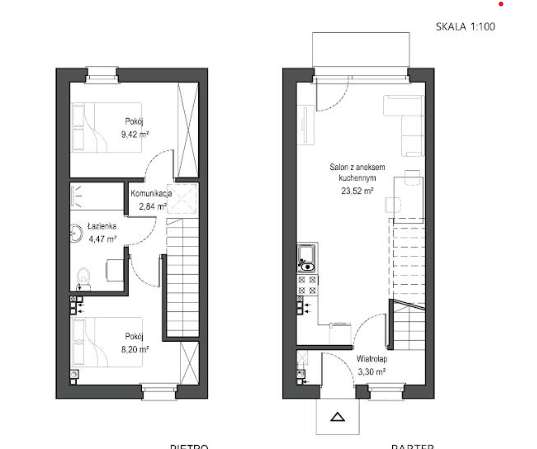 bliźniak z ogrodem! (powierzchnia po podłodze 60 m²)+2 miejsca parking - Pełny obrazek: 1/19