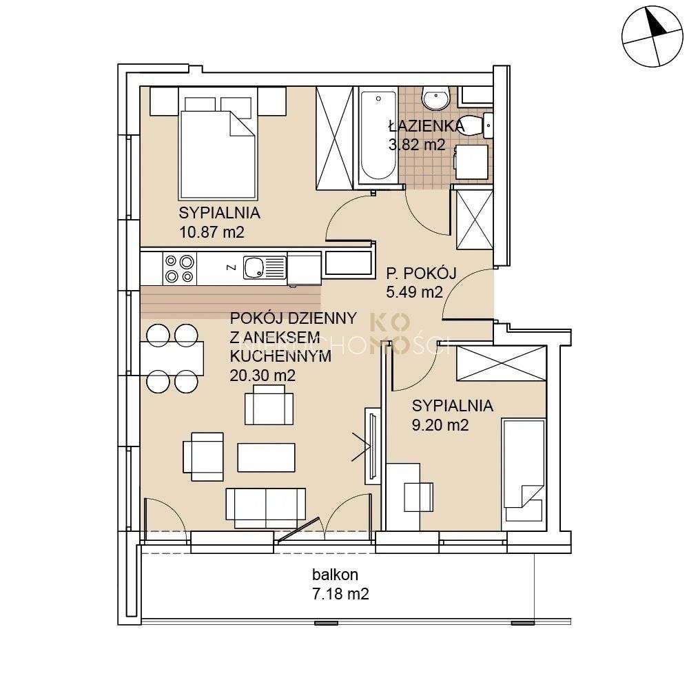 Narożne | Duży balkon | Ciekawy układ | Gotowe - Pełny obrazek: 2/15