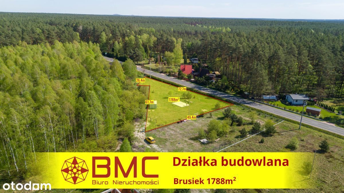 Działka budowlano rekreacyjna 1788m2