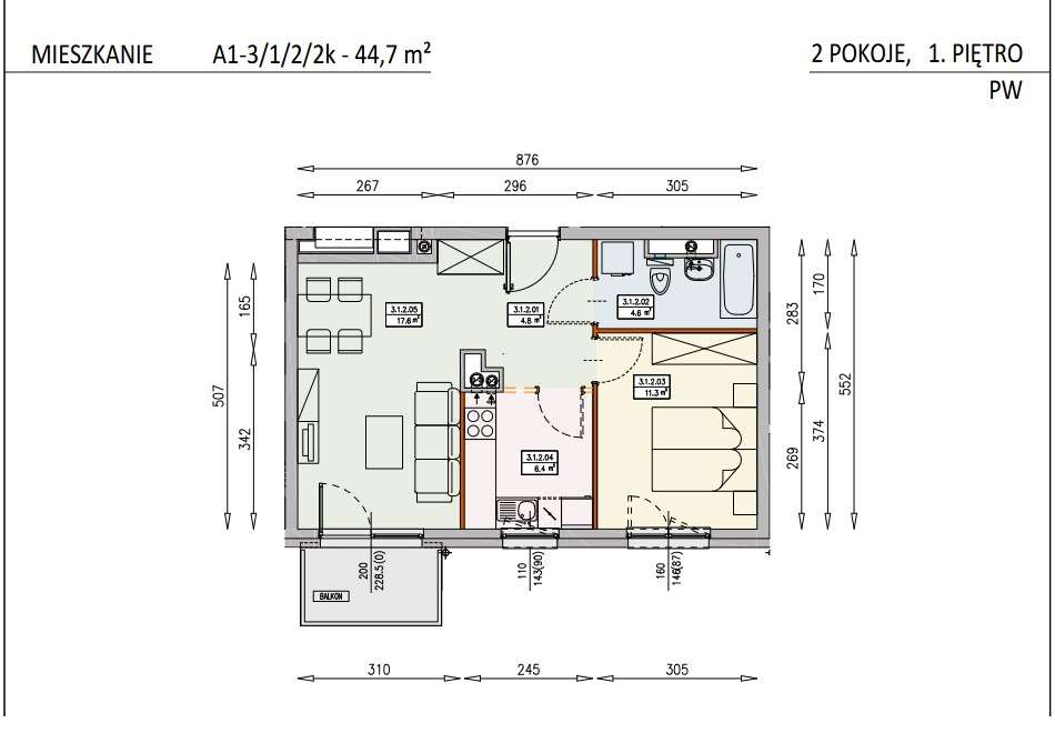 NOWE WYKOŃCZONE, 2 pokoje+kuchnia, balkon, parking, 10 min do rynku-7